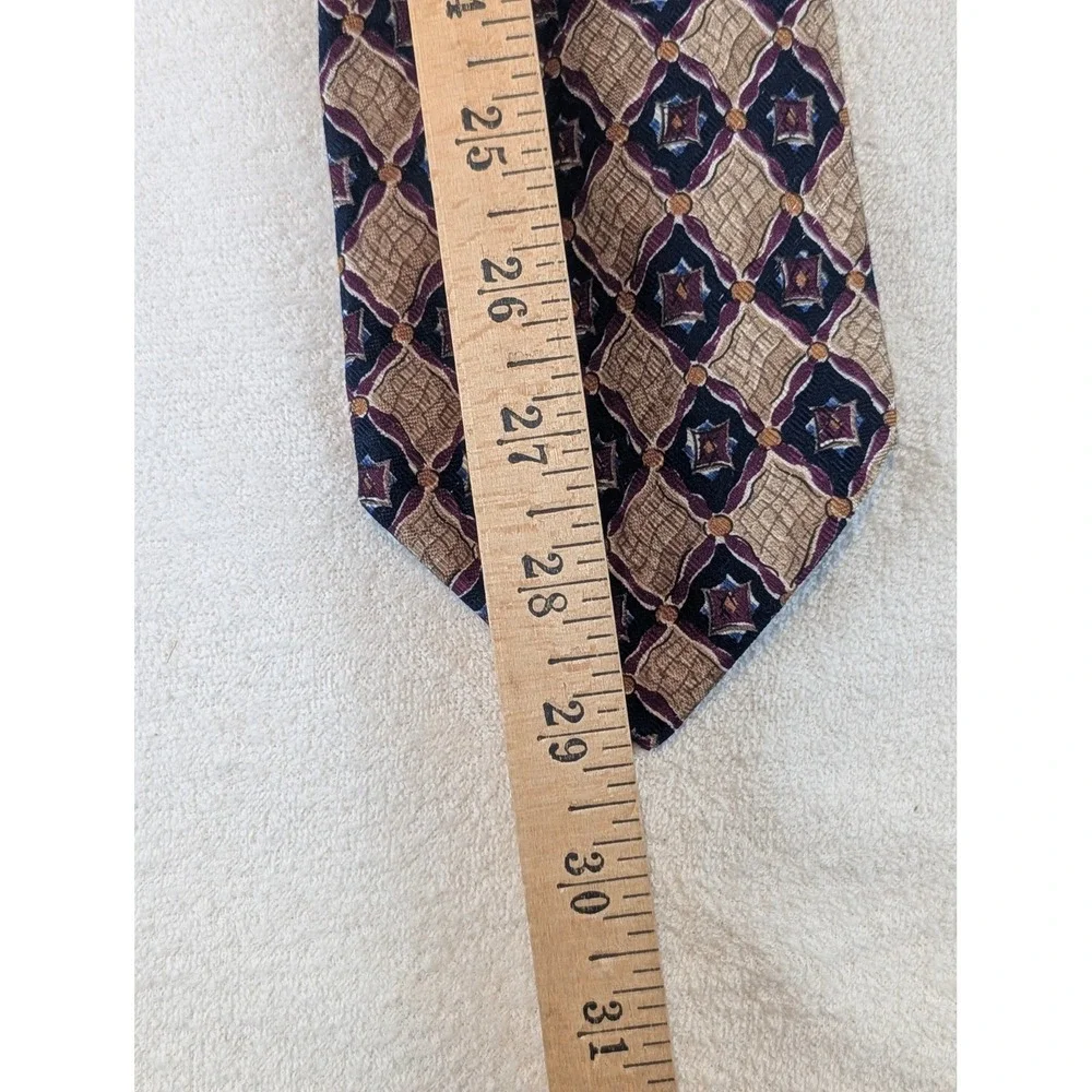 IKE‎ BEHAR NEW YORK Silk Necktie Mens Geometric Pattern Made in Italy